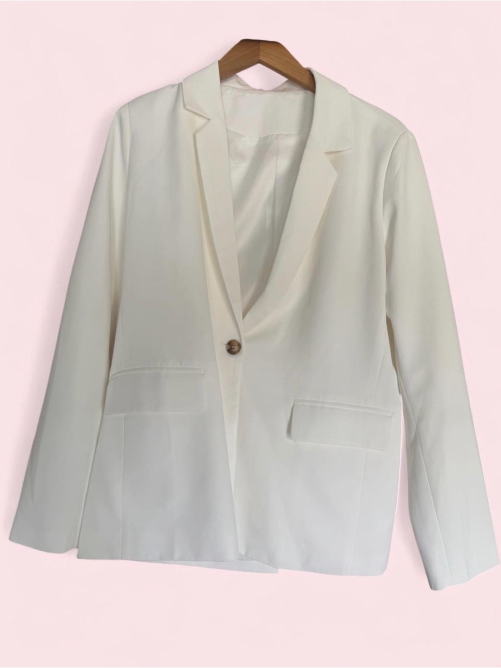 Source Unknown Cream Single-Button Women's Blazer